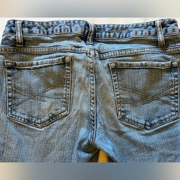 VINTAGE Light Blue Low Waisted Skinny Flare Aeropostale Jeans - Picture 4 of 4